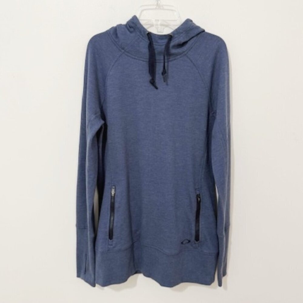 Oakley Blue Pullover Hoodie Sweatshirt Tunic Thumbholes Women's Size S
